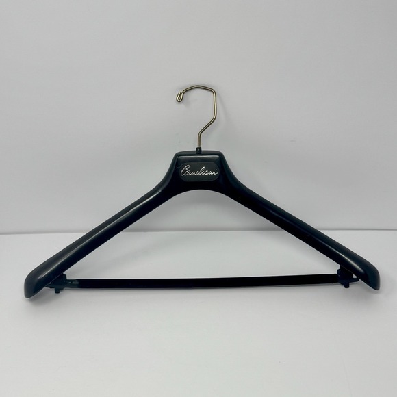 Corneliani Other - Corneliani Luxury Suit Hanger Black Contoured Wide Shoulder Velvet Pant Bar Logo